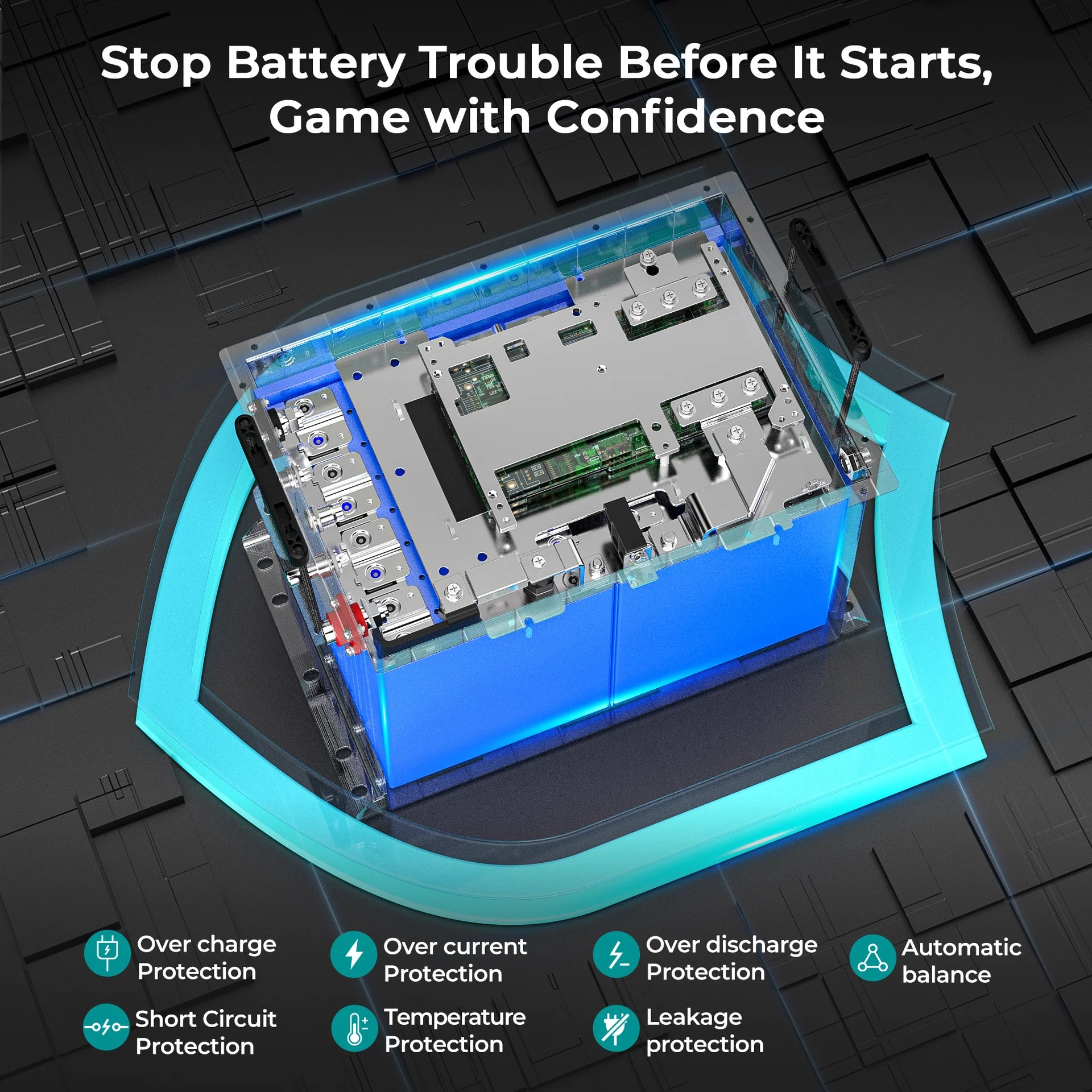 BATTLite 51.2V 100Ah Lithium Golf Cart Battery BAT5000, 5.12kwh Energy, ＞4,000 Cycle Life
