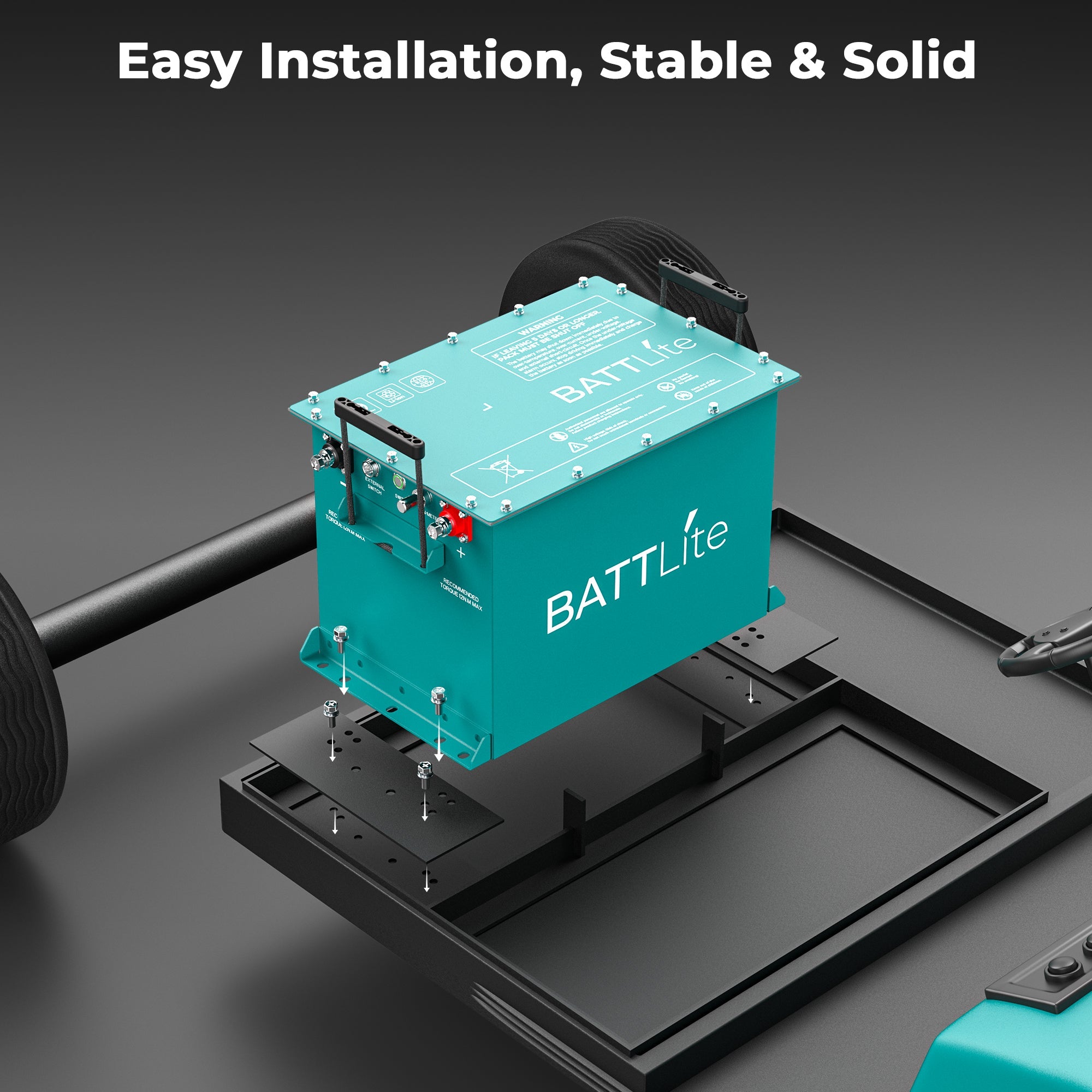 BATTLite 48v Golf Cart Battery Bracket for EZGO - TXT